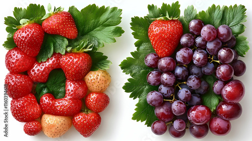 Fresh Strawberries and Grap...