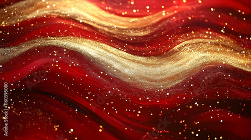 Red and Gold Glitter Flows ...