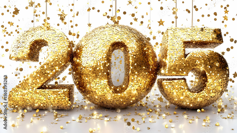 Golden 205 Celebration Sparkles with Festive Confetti and Glitter