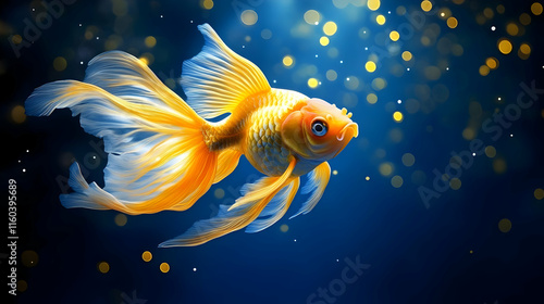 Goldfish Swims Gracefully i...