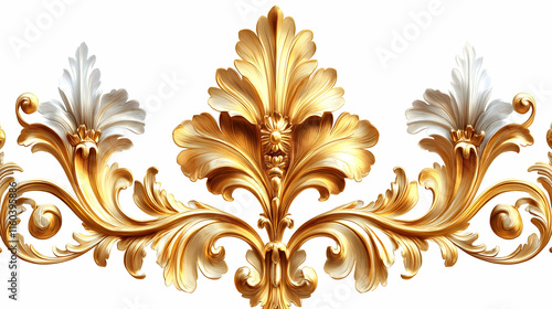 Golden Floral Ornament: Des...