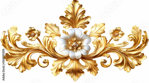 Golden Floral Ornament Desi...