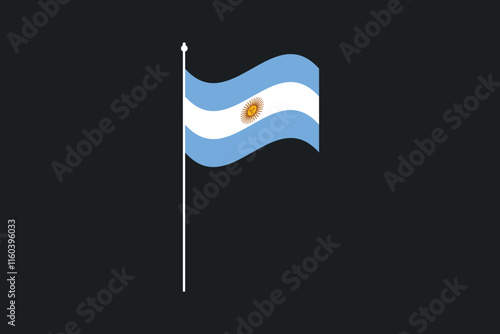 Argentina flag, The flag of Argentina, Flag of Argentina national country symbol illustration Vector, Rectangle Argentina flag illustration, Flat vector illustration
