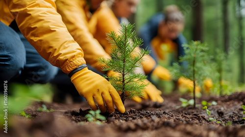 Volunteers Planting Trees R...