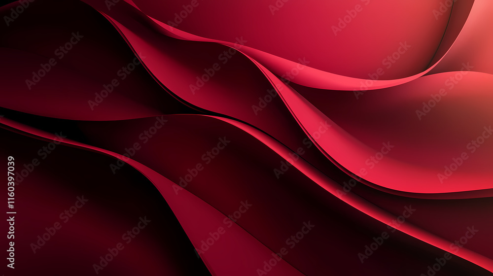 Fototapeta premium Abstract Crimson Waves: A mesmerizing abstract background with undulating crimson waves creates a dynamic and captivating visual experience, perfect for adding depth and intrigue to your designs. 