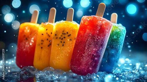 Ice Popsicles Chill on Ice ...