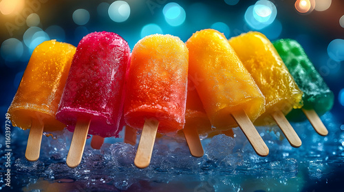 Colorful Ice Pops Rest on M...