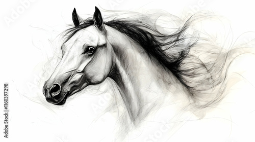 White Horse Poses Majestica...