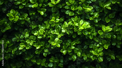 Wallpaper Mural Lush Green Leaves Form a Dense, Vibrant Hedge Background Closeup, Creating a Natural Texture. Torontodigital.ca