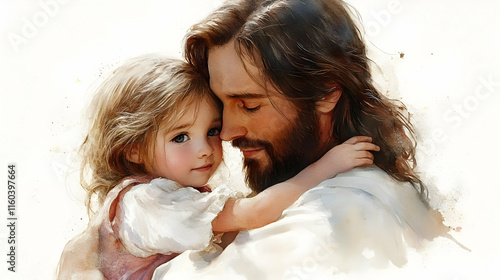 Man Embraces Child with Lov...