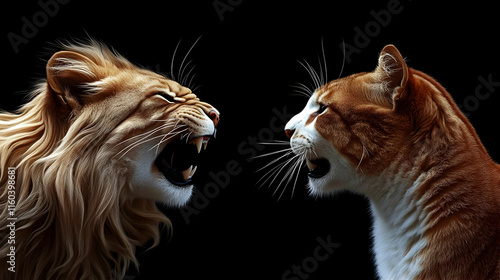 Lion and Cat Face Off: Roar...