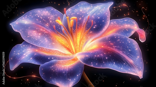 Glowing Floral Bloom Shines...