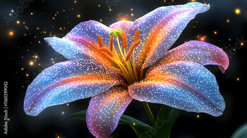 Glowing Lily Blooms Beautif...
