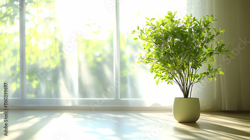 Potted Plant Brightens Room...