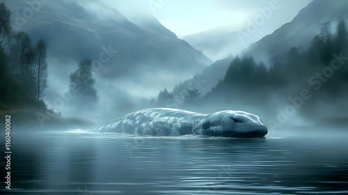 Serene Creature Swims in Mi...