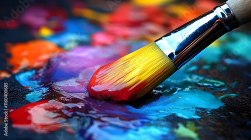 Brush Strokes Red Paint on ...