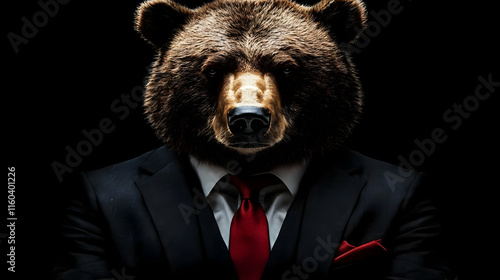 Bear Wears Suit, Tie in Bus...