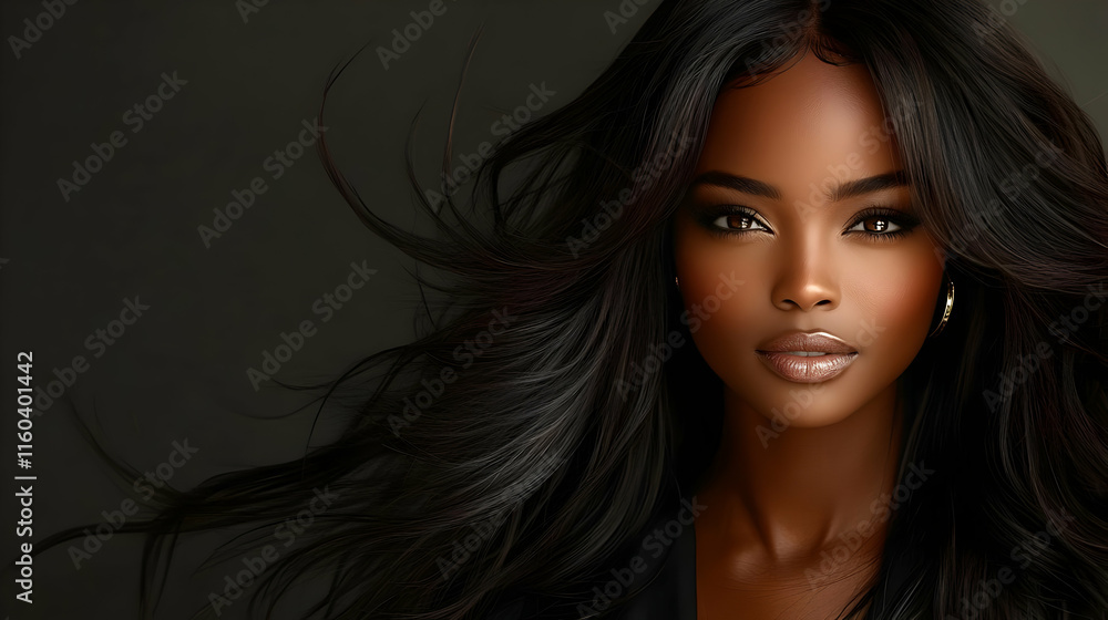 Beauty Shines: Hair Flows with Elegance and Grace Beauty Shines: Hair Flows with Elegance and Grace