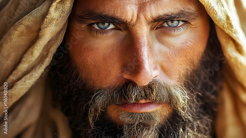 Man with Beard and Headscar...