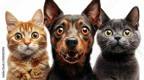 Dog Watches Cats Curiously,...