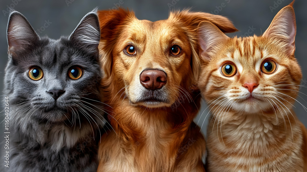 Cats and Dog Show Affection: Pets, Furry Friends, Companions Cats and Dog Show Affection: Pets, Furry Friends, Companions