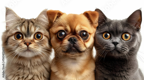Cute Cats and Dog Pose: Fur...