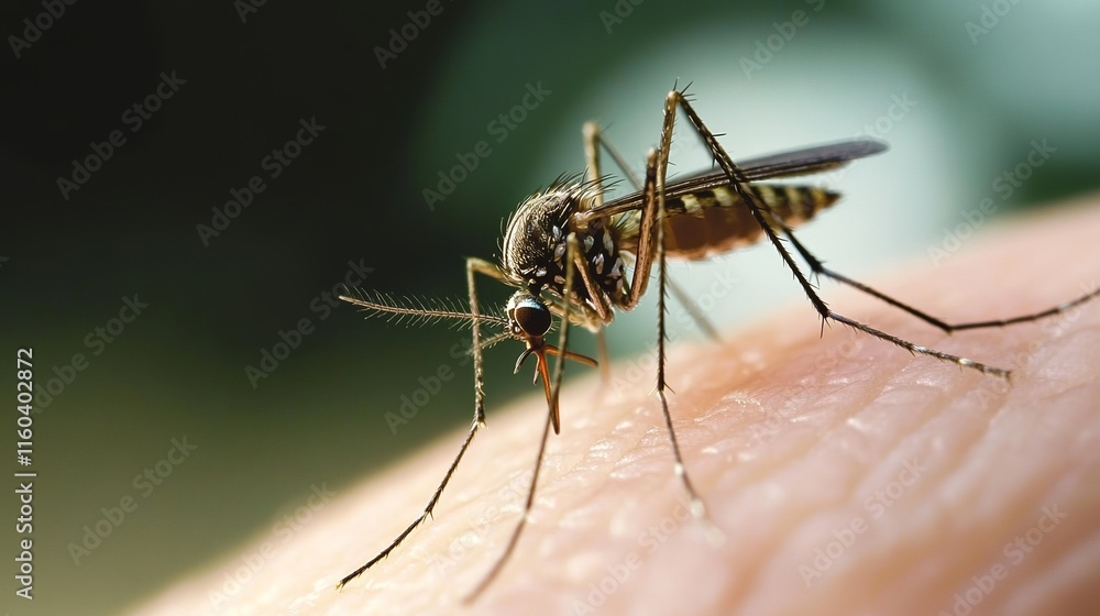 Tropical rainforest scene featuring a mosquito in the foreground, showcasing the intricate balance and biodiversity of life in a lush, vibrant ecosystem. Tropical rainforest scene featuring a mosquito in the foreground, showcasing the intricate balance and biodiversity of life in a lush, vibrant ecosystem.