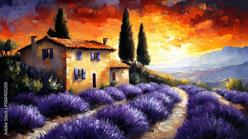 Lavender Field Meets Sunset...