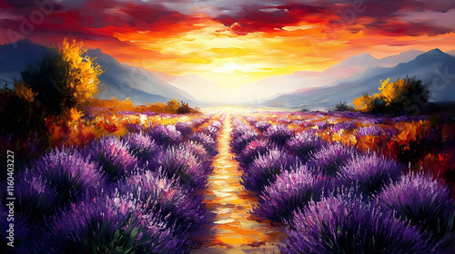 Lavender Field Meets Sunset...