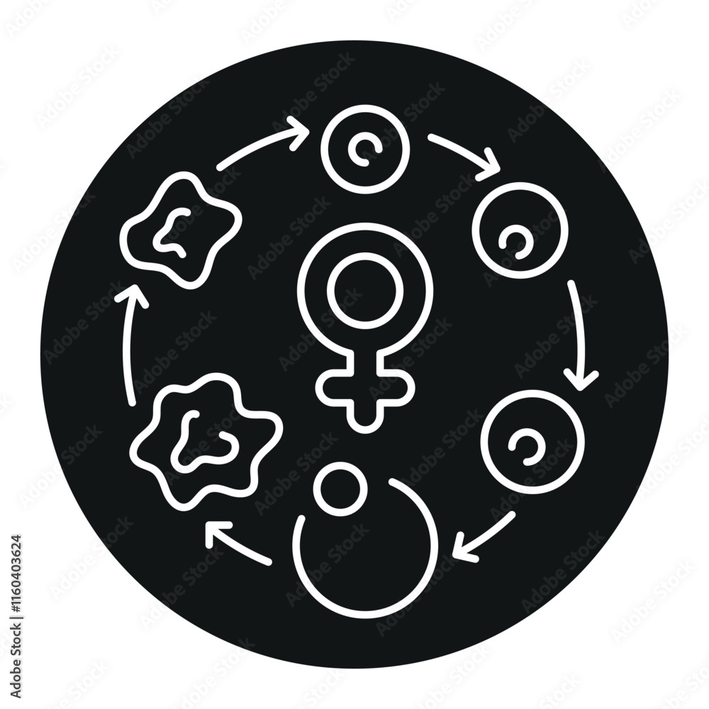 Menstrual cycle line black icon. Sign for web page, mobile app, button, logo. Vector isolated button. Menstrual cycle line black icon. Sign for web page, mobile app, button, logo. Vector isolated button.