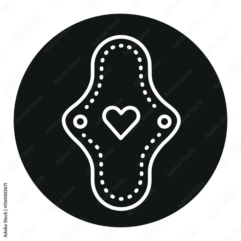 Fototapeta premium Menstrual eco pad line black icon. Sign for web page, mobile app, button, logo. Vector isolated button.