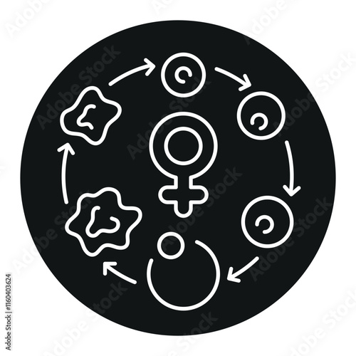Menstrual cycle line black icon. Sign for web page, mobile app, button, logo. Vector isolated button.