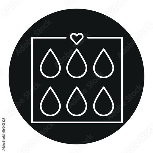 Menstrual drops line black icon. Sign for web page, mobile app, button, logo. Vector isolated button.