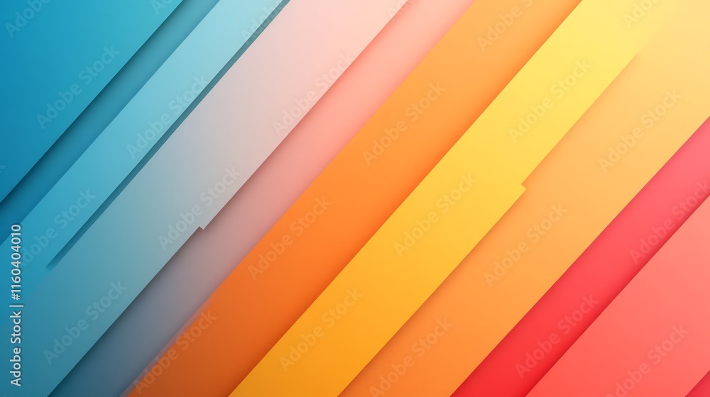 Fototapeta premium Vibrant Diagonal Stripes Digital Illustration: A Bold, Modern Abstract Artwork. AI Generated