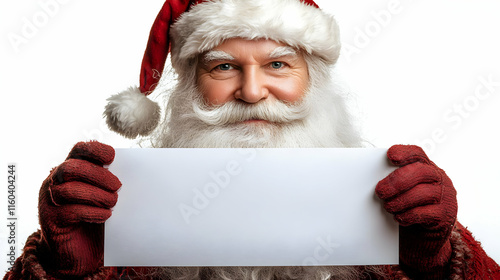 Santa Claus Holds Blank Sig...