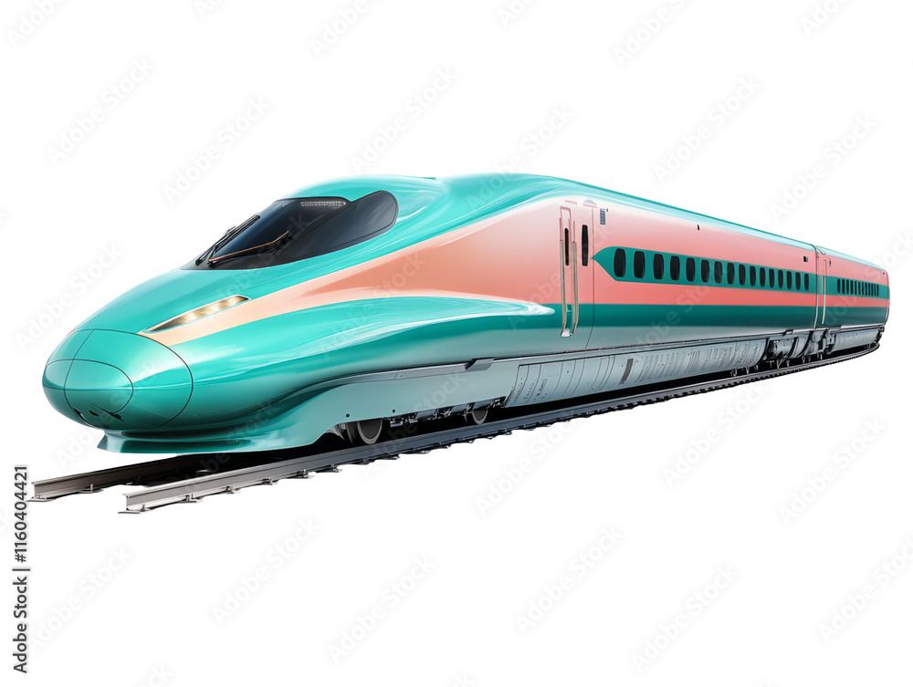 Realistic High-Speed Bullet Train Isolated on Transparent Background Realistic High-Speed Bullet Train Isolated on Transparent Background