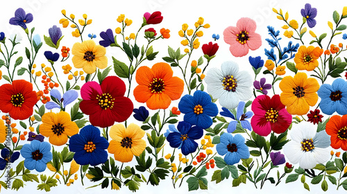 Colorful Floral Embroidery:...