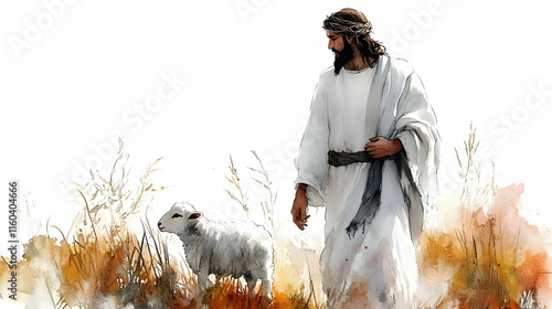 Shepherd Guides Lamb Throug...