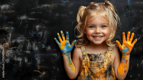 Child Plays with Paint, Cre...