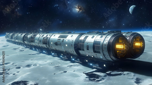 Spaceship Lands on Icy Plan...