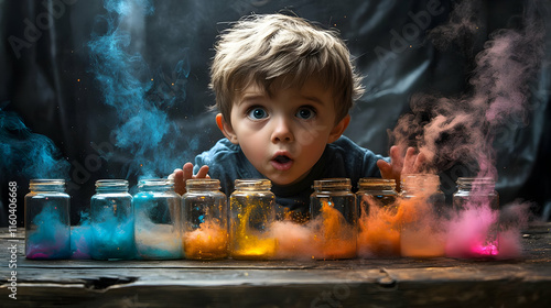 Child Explores Colorful Smo...