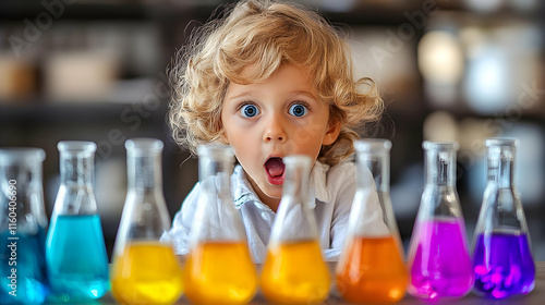 Child Explores Colorful Che...