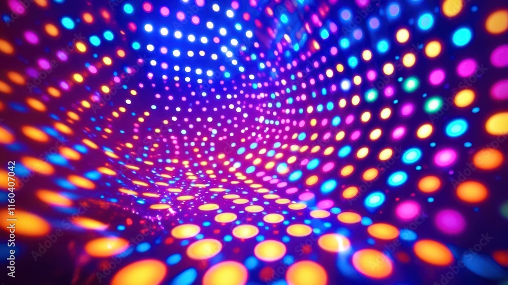 Obraz premium Colorful disco ball with many different colored dots