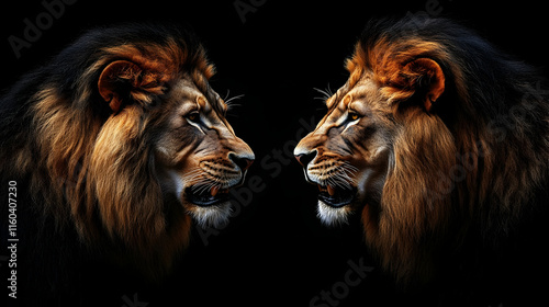 Lion Pair Face Off: Wildlif...