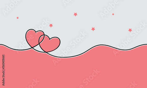 background with hearts, vector illustration