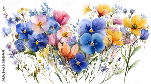 Watercolor Flowers Bloom Vi...