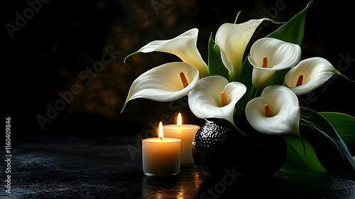 White Calla Lilies and Cand...