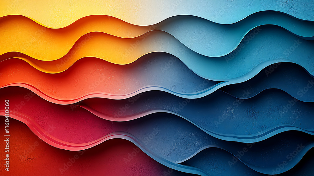 Fototapeta premium Colorful Abstract Wave Lines: Vibrant Artistic Background