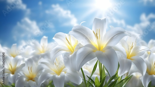 White Lilies Bloom Beautifu...