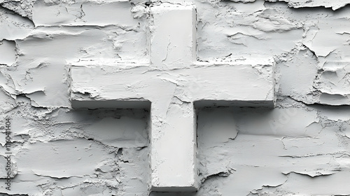 White Cross on Textured Wal...